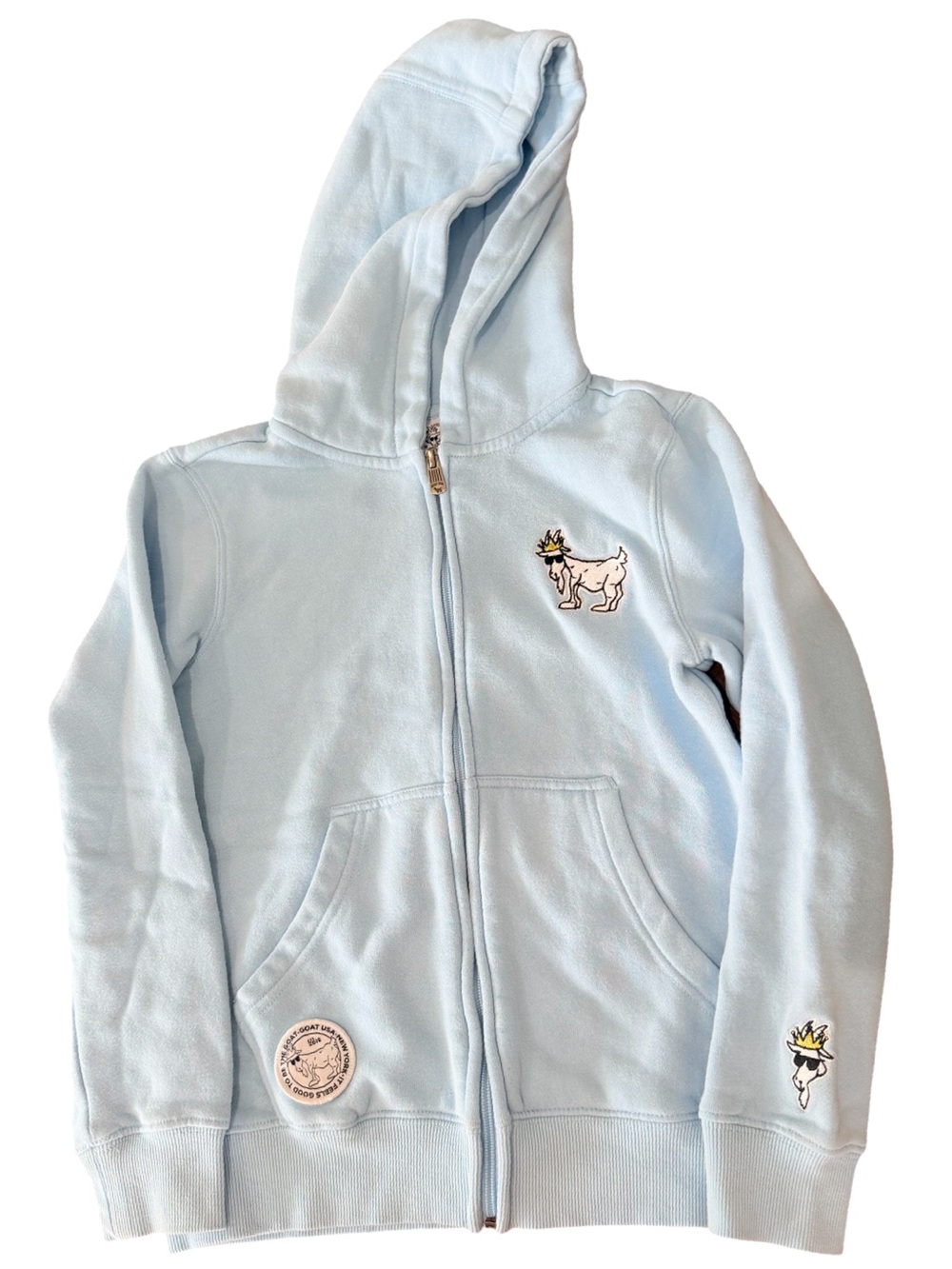 GOAT USA Light Blue Zip-Up Hoodie boys medium